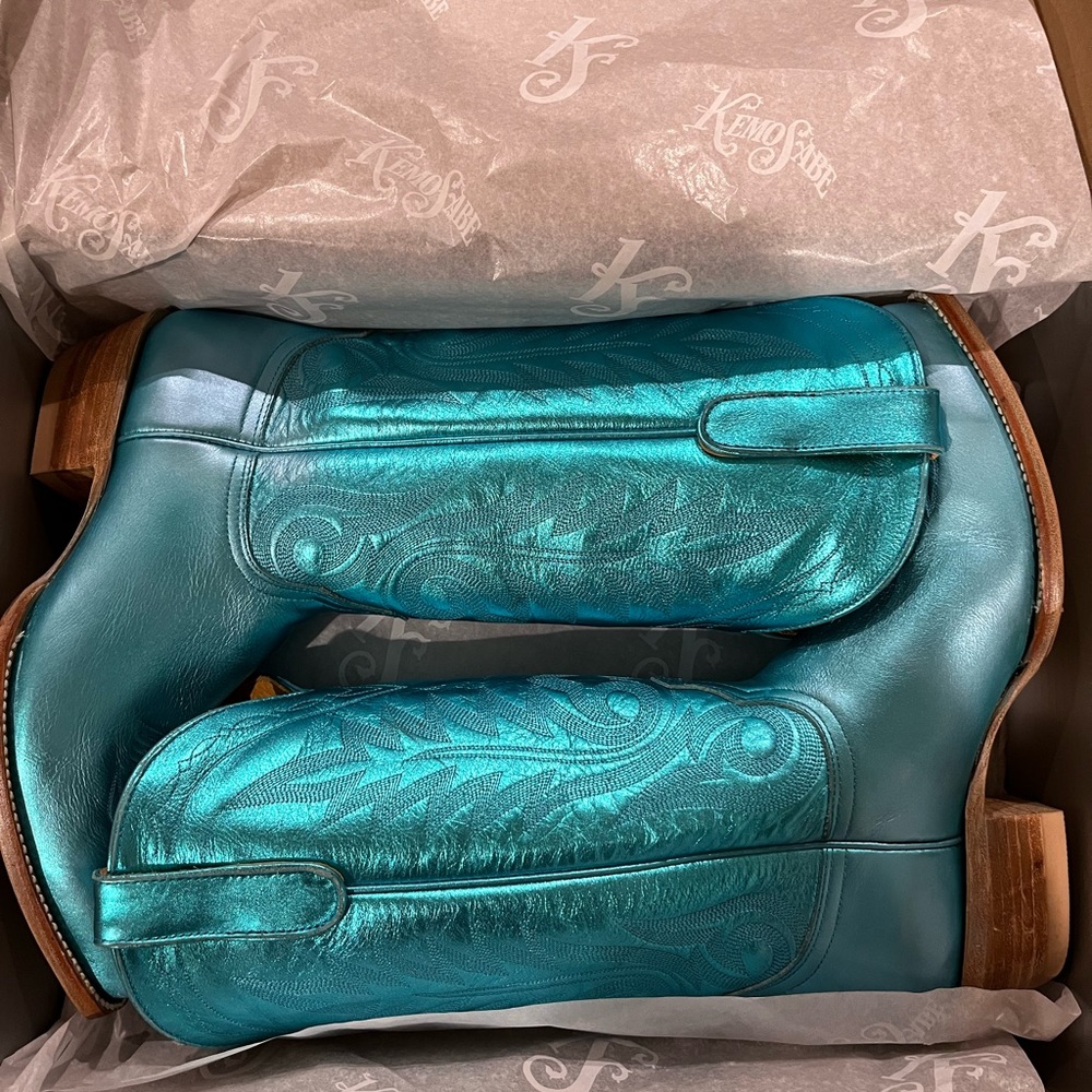 Old Gringo Turquoise Metallic Cowboy Boots